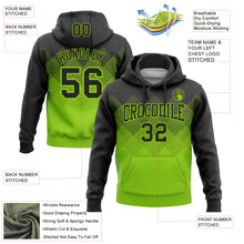 Load image into Gallery viewer, Custom Stitched Black Neon Green 3D Pattern Design Gradient Square Shape Sports Pullover Sweatshirt Hoodie