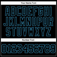 Load image into Gallery viewer, Custom Stitched Black Sky Blue 3D Pattern Design Gradient Square Shape Sports Pullover Sweatshirt Hoodie