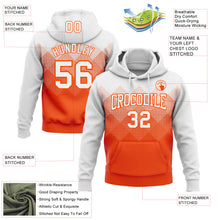 Load image into Gallery viewer, Custom Stitched White Orange 3D Pattern Design Gradient Square Shape Sports Pullover Sweatshirt Hoodie