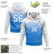 Load image into Gallery viewer, Custom Stitched White Powder Blue 3D Pattern Design Gradient Square Shape Sports Pullover Sweatshirt Hoodie