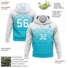 Load image into Gallery viewer, Custom Stitched White Lakes Blue 3D Pattern Design Gradient Square Shape Sports Pullover Sweatshirt Hoodie