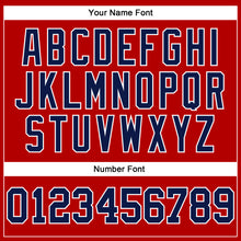 Load image into Gallery viewer, Custom Stitched Red Navy-White 3D Pattern Design Gradient Square Shape Sports Pullover Sweatshirt Hoodie