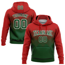 Load image into Gallery viewer, Custom Stitched Red Green-White 3D Pattern Design Gradient Square Shape Sports Pullover Sweatshirt Hoodie