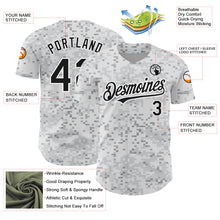 Load image into Gallery viewer, Custom Camo Black-White 3D Arctic Camouflage Authentic Baseball Jersey