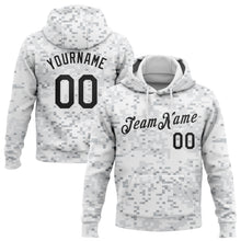 Load image into Gallery viewer, Custom Stitched Camo Black-White 3D Arctic Camouflage Sports Pullover Sweatshirt Salute To Service Hoodie