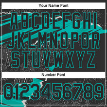 Load image into Gallery viewer, Custom Stitched Black Aqua 3D Pattern Design Torn Paper Style Sports Pullover Sweatshirt Hoodie