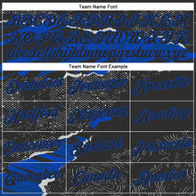 Load image into Gallery viewer, Custom Stitched Black Thunder Blue 3D Pattern Design Torn Paper Style Sports Pullover Sweatshirt Hoodie