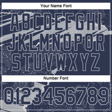 Load image into Gallery viewer, Custom Stitched Navy Gray 3D Pattern Design Torn Paper Style Sports Pullover Sweatshirt Hoodie