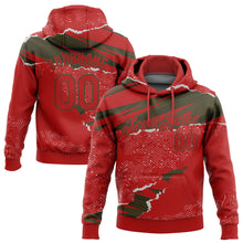 Load image into Gallery viewer, Custom Stitched Red Olive 3D Pattern Design Torn Paper Style Sports Pullover Sweatshirt Hoodie