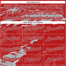 Load image into Gallery viewer, Custom Stitched Red Gray 3D Pattern Design Torn Paper Style Sports Pullover Sweatshirt Hoodie