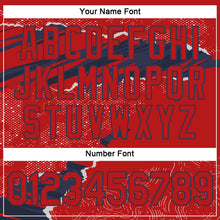 Load image into Gallery viewer, Custom Stitched Red Navy 3D Pattern Design Torn Paper Style Sports Pullover Sweatshirt Hoodie