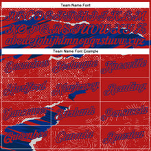 Load image into Gallery viewer, Custom Stitched Red Royal 3D Pattern Design Torn Paper Style Sports Pullover Sweatshirt Hoodie