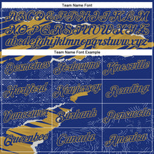 Load image into Gallery viewer, Custom Stitched Royal Old Gold 3D Pattern Design Torn Paper Style Sports Pullover Sweatshirt Hoodie