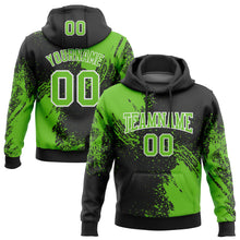 Load image into Gallery viewer, Custom Stitched Black Aurora Green-White 3D Pattern Design Abstract Brush Stroke Sports Pullover Sweatshirt Hoodie