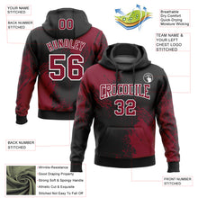 Load image into Gallery viewer, Custom Stitched Black Crimson-White 3D Pattern Design Abstract Brush Stroke Sports Pullover Sweatshirt Hoodie
