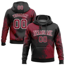 Load image into Gallery viewer, Custom Stitched Black Crimson-White 3D Pattern Design Abstract Brush Stroke Sports Pullover Sweatshirt Hoodie