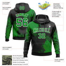 Load image into Gallery viewer, Custom Stitched Black Grass Green-White 3D Pattern Design Abstract Brush Stroke Sports Pullover Sweatshirt Hoodie
