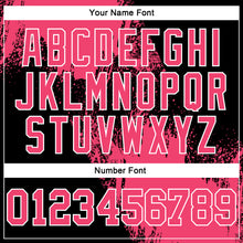 Load image into Gallery viewer, Custom Stitched Black Neon Pink-White 3D Pattern Design Abstract Brush Stroke Sports Pullover Sweatshirt Hoodie