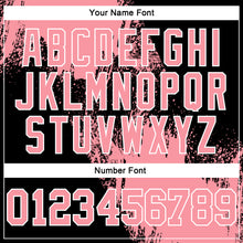 Load image into Gallery viewer, Custom Stitched Black Medium Pink-White 3D Pattern Design Abstract Brush Stroke Sports Pullover Sweatshirt Hoodie