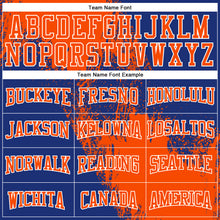 Load image into Gallery viewer, Custom Stitched Royal Orange-White 3D Pattern Design Abstract Brush Stroke Sports Pullover Sweatshirt Hoodie