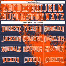 Load image into Gallery viewer, Custom Stitched Navy Orange-White 3D Pattern Design Abstract Brush Stroke Sports Pullover Sweatshirt Hoodie