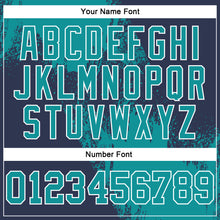 Load image into Gallery viewer, Custom Stitched Navy Teal-White 3D Pattern Design Abstract Brush Stroke Sports Pullover Sweatshirt Hoodie