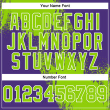 Load image into Gallery viewer, Custom Stitched Purple Neon Green-White 3D Pattern Design Abstract Brush Stroke Sports Pullover Sweatshirt Hoodie