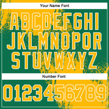 Load image into Gallery viewer, Custom Stitched Kelly Green Gold-White 3D Pattern Design Abstract Brush Stroke Sports Pullover Sweatshirt Hoodie