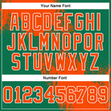 Load image into Gallery viewer, Custom Stitched Kelly Green Orange-White 3D Pattern Design Abstract Brush Stroke Sports Pullover Sweatshirt Hoodie