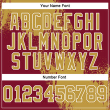 Load image into Gallery viewer, Custom Stitched Crimson Old Gold-White 3D Pattern Design Abstract Brush Stroke Sports Pullover Sweatshirt Hoodie