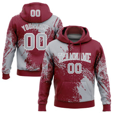 Load image into Gallery viewer, Custom Stitched Crimson Gray-White 3D Pattern Design Abstract Brush Stroke Sports Pullover Sweatshirt Hoodie