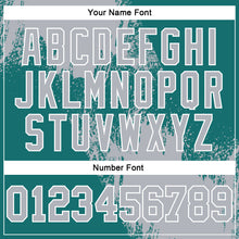 Load image into Gallery viewer, Custom Stitched Teal Gray-White 3D Pattern Design Abstract Brush Stroke Sports Pullover Sweatshirt Hoodie