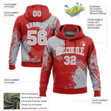 Load image into Gallery viewer, Custom Stitched Red Gray-White 3D Pattern Design Abstract Brush Stroke Sports Pullover Sweatshirt Hoodie