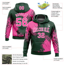 Load image into Gallery viewer, Custom Stitched Green Pink-White 3D Pattern Design Abstract Brush Stroke Sports Pullover Sweatshirt Hoodie