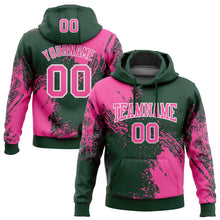 Load image into Gallery viewer, Custom Stitched Green Pink-White 3D Pattern Design Abstract Brush Stroke Sports Pullover Sweatshirt Hoodie