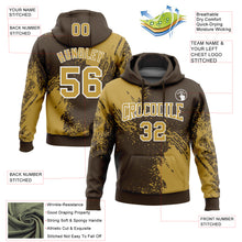 Load image into Gallery viewer, Custom Stitched Brown Old Gold-White 3D Pattern Design Abstract Brush Stroke Sports Pullover Sweatshirt Hoodie