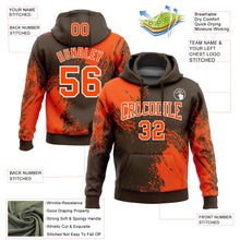 Load image into Gallery viewer, Custom Stitched Brown Orange-White 3D Pattern Design Abstract Brush Stroke Sports Pullover Sweatshirt Hoodie