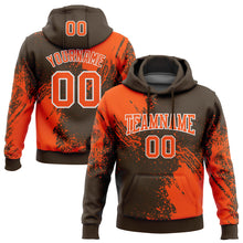 Load image into Gallery viewer, Custom Stitched Brown Orange-White 3D Pattern Design Abstract Brush Stroke Sports Pullover Sweatshirt Hoodie