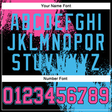 Load image into Gallery viewer, Custom Stitched Black Pink-Sky Blue 3D Pattern Design Abstract Brush Stroke Sports Pullover Sweatshirt Hoodie