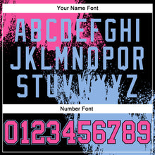 Load image into Gallery viewer, Custom Stitched Black Pink-Light Blue 3D Pattern Design Abstract Brush Stroke Sports Pullover Sweatshirt Hoodie