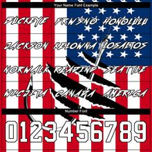 Load image into Gallery viewer, Custom Red US Navy Blue-Black 3D American Flag And Fish Hook Fishing Sports Pullover Sweatshirt Hoodie