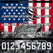 Load image into Gallery viewer, Custom Red US Navy Blue-Black 3D American Flag And Largemouth Bass Fish Fishing Sports Pullover Sweatshirt Hoodie