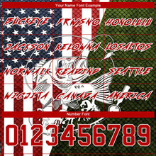 Load image into Gallery viewer, Custom Navy Red-Aurora Green 3D American Flag And Smallmouth Bass Fish Fishing Sports Pullover Sweatshirt Hoodie