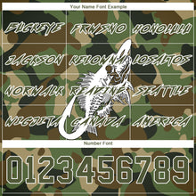 Load image into Gallery viewer, Custom Camo Olive-White 3D Fish Hook Skull Fishing Sports Pullover Sweatshirt Salute To Service Hoodie