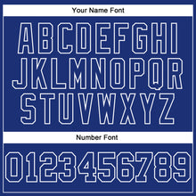 Load image into Gallery viewer, Custom Stitched Royal White 3D Pattern Design Color Blocking Stripe Sports Pullover Sweatshirt Hoodie