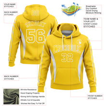 Load image into Gallery viewer, Custom Stitched Gold White 3D Pattern Design Color Blocking Stripe Sports Pullover Sweatshirt Hoodie