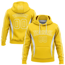 Load image into Gallery viewer, Custom Stitched Gold White 3D Pattern Design Color Blocking Stripe Sports Pullover Sweatshirt Hoodie