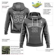 Load image into Gallery viewer, Custom Stitched Steel Gray White 3D Pattern Design Color Blocking Stripe Sports Pullover Sweatshirt Hoodie