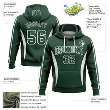 Load image into Gallery viewer, Custom Stitched Green White 3D Pattern Design Color Blocking Stripe Sports Pullover Sweatshirt Hoodie