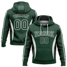 Load image into Gallery viewer, Custom Stitched Green White 3D Pattern Design Color Blocking Stripe Sports Pullover Sweatshirt Hoodie